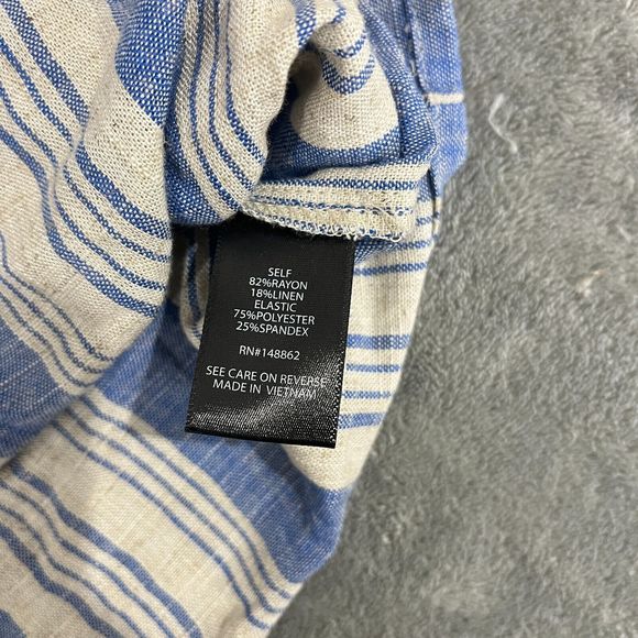 Torrid Linen Blend Blue Button Crop Tank Skirt Set Elastic Waist Smoked Sz 5X/6X - Picture 13 of 15